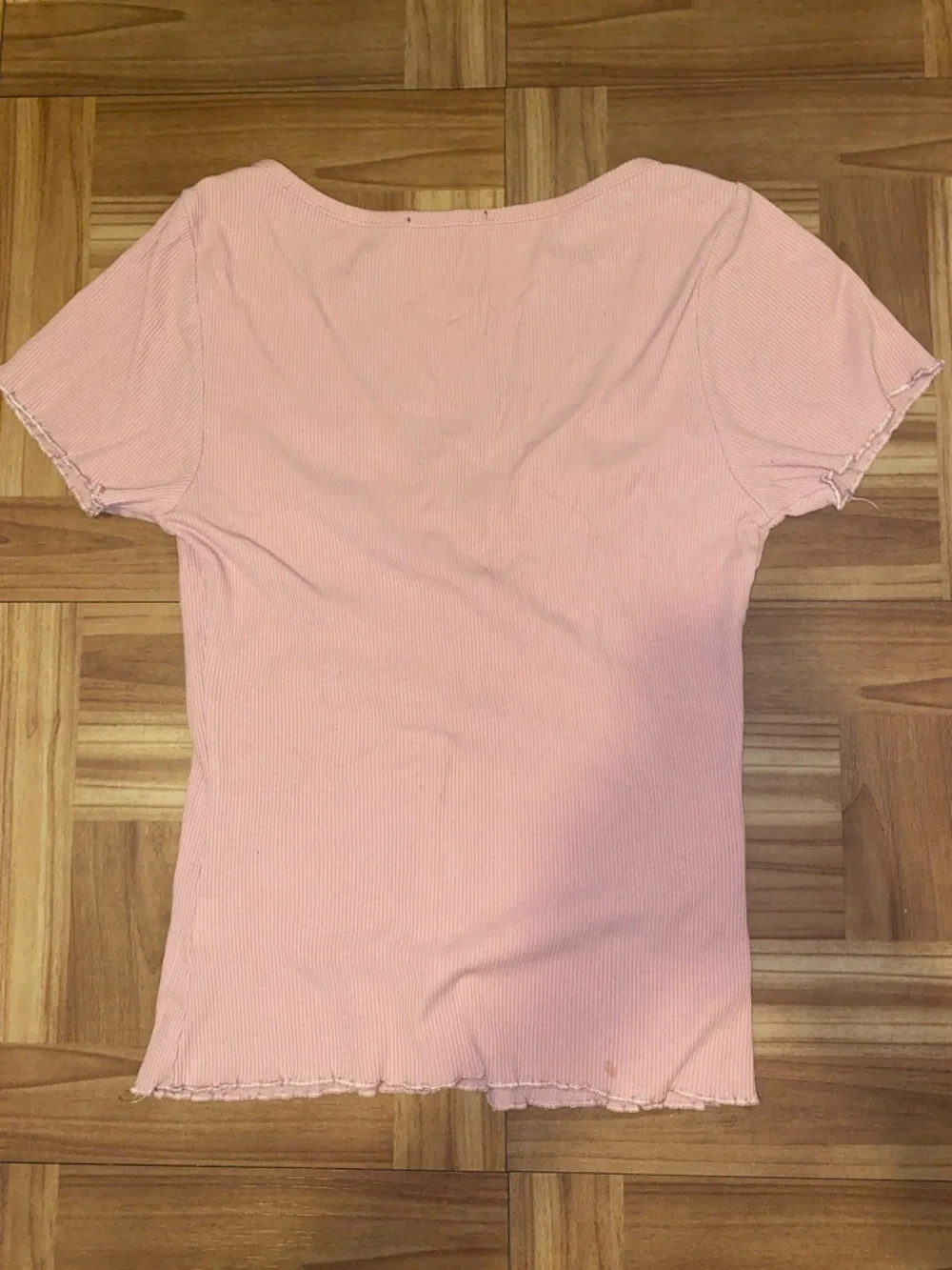 Light Pink Ribbed Button Front Top - Picture 3 of 3